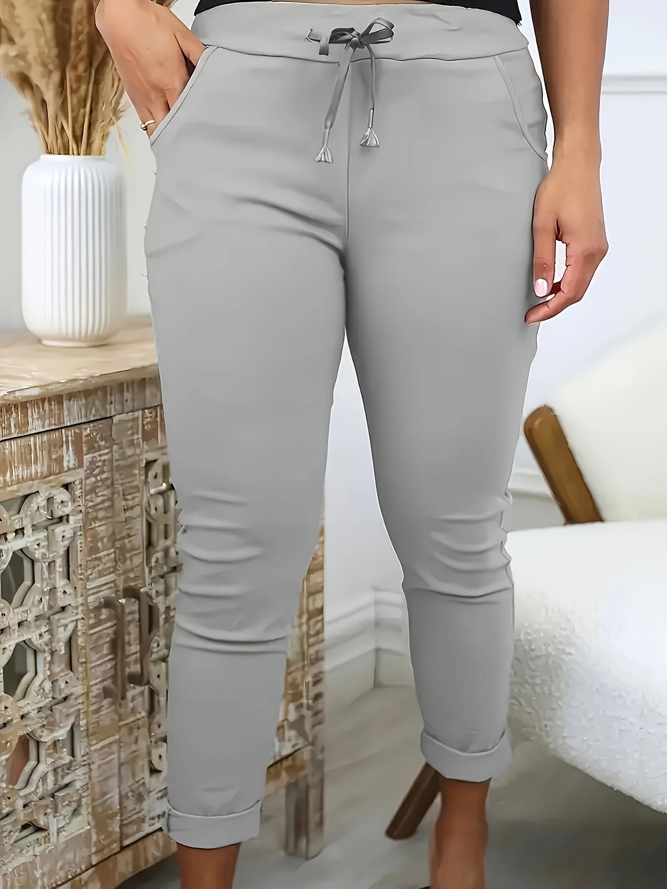 بنطلون نسائي زائد الحجم بتصميم كاجوال وأنيق Fashint