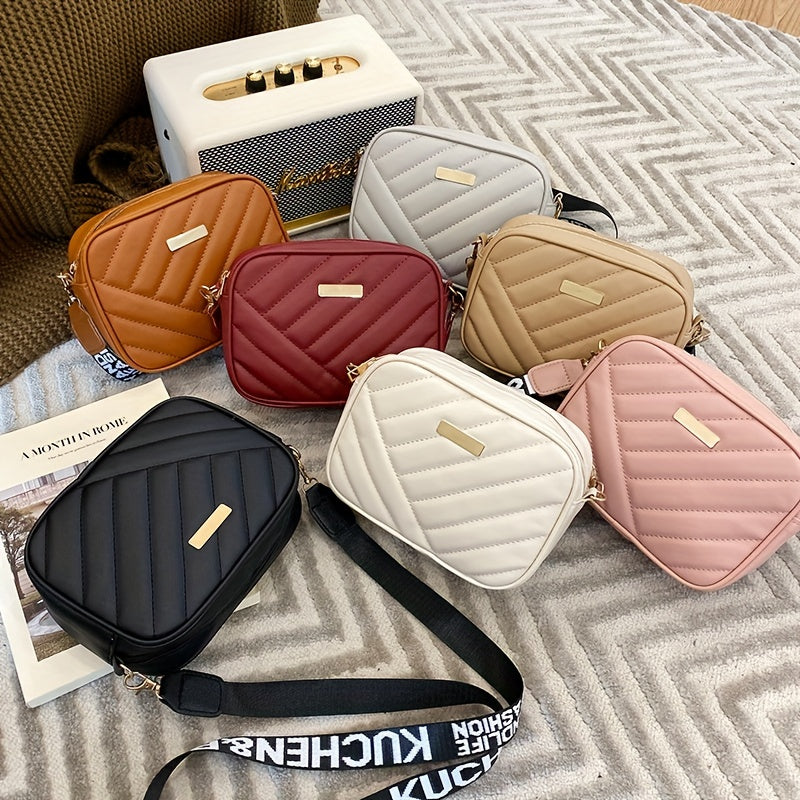 حقيبة كتف مربعة مخططة فاخرة مثالية للاستخدام اليومي Fashint