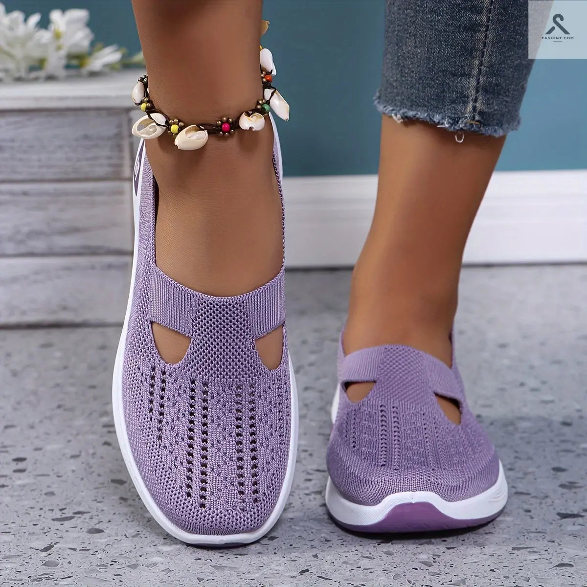 احذية نسائية مريحة ذات تصميم شبكي لسهرة صيف 2023 Fashint