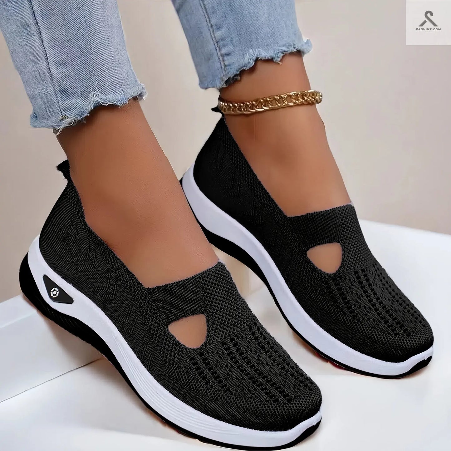 احذية نسائية مريحة ذات تصميم شبكي لسهرة صيف 2023 Fashint