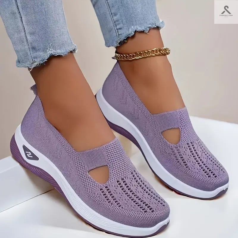 احذية نسائية مريحة ذات تصميم شبكي لسهرة صيف 2023 Fashint