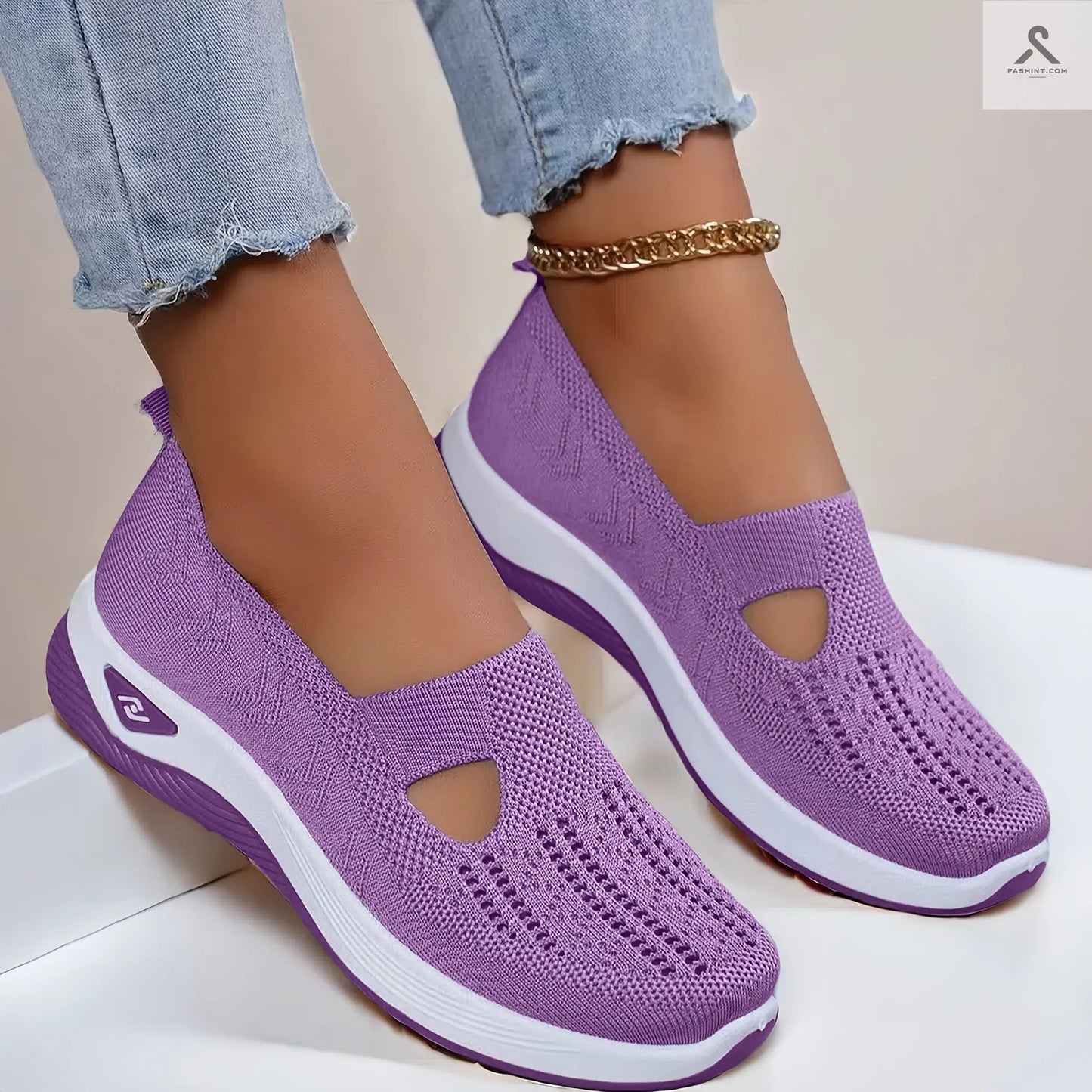 احذية نسائية مريحة ذات تصميم شبكي لسهرة صيف 2023 Fashint