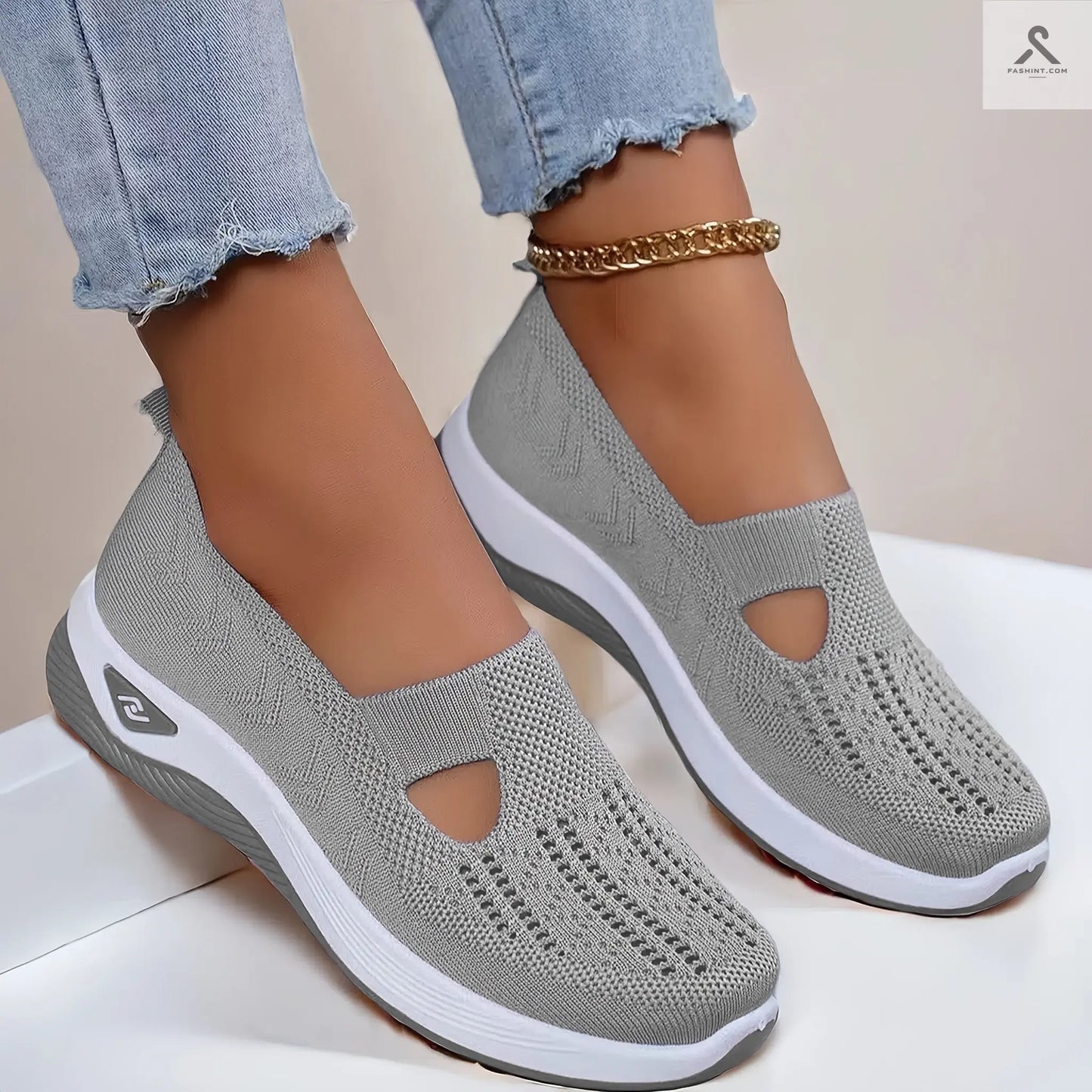 احذية نسائية مريحة ذات تصميم شبكي لسهرة صيف 2023 Fashint