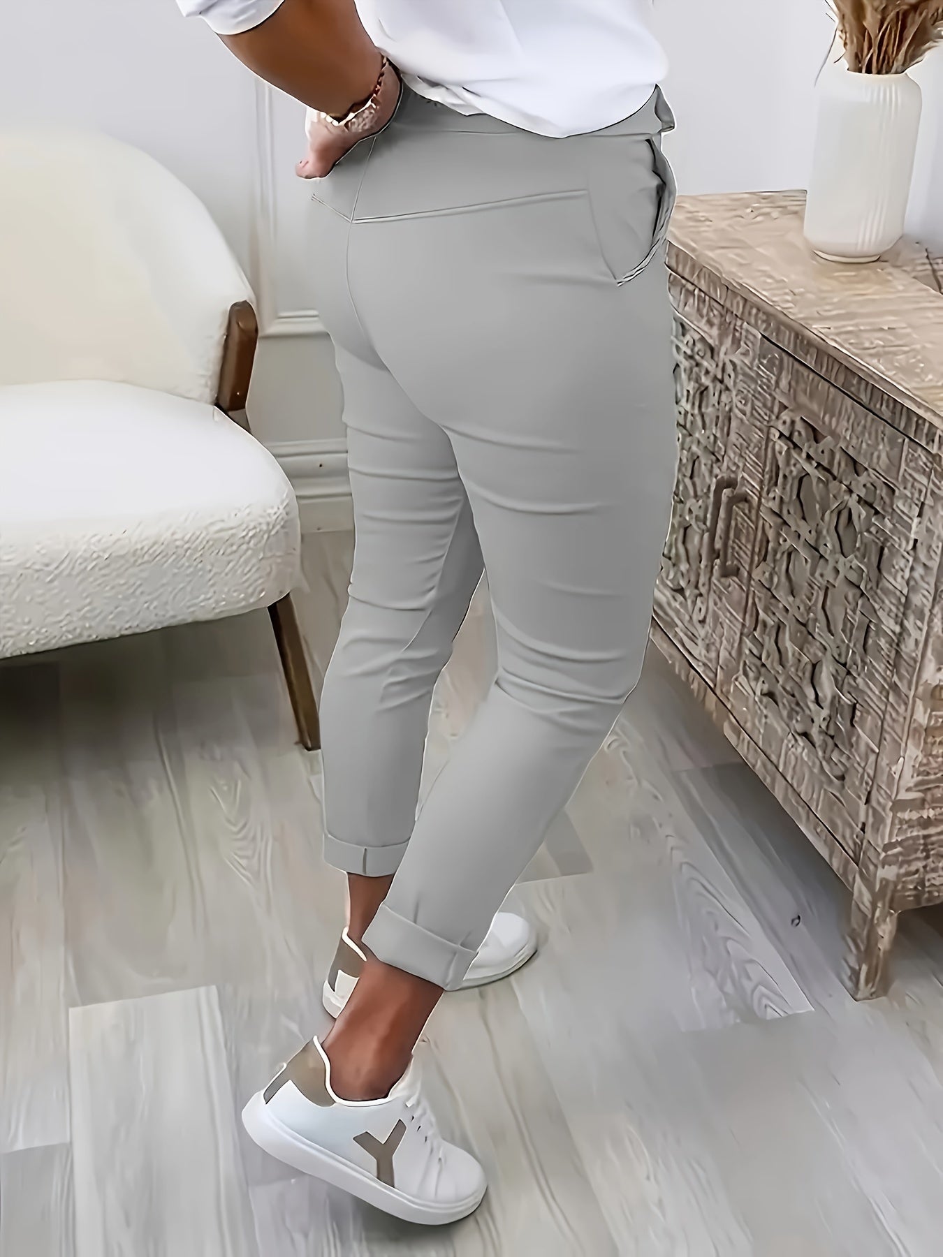 بنطلون نسائي زائد الحجم بتصميم كاجوال وأنيق Fashint