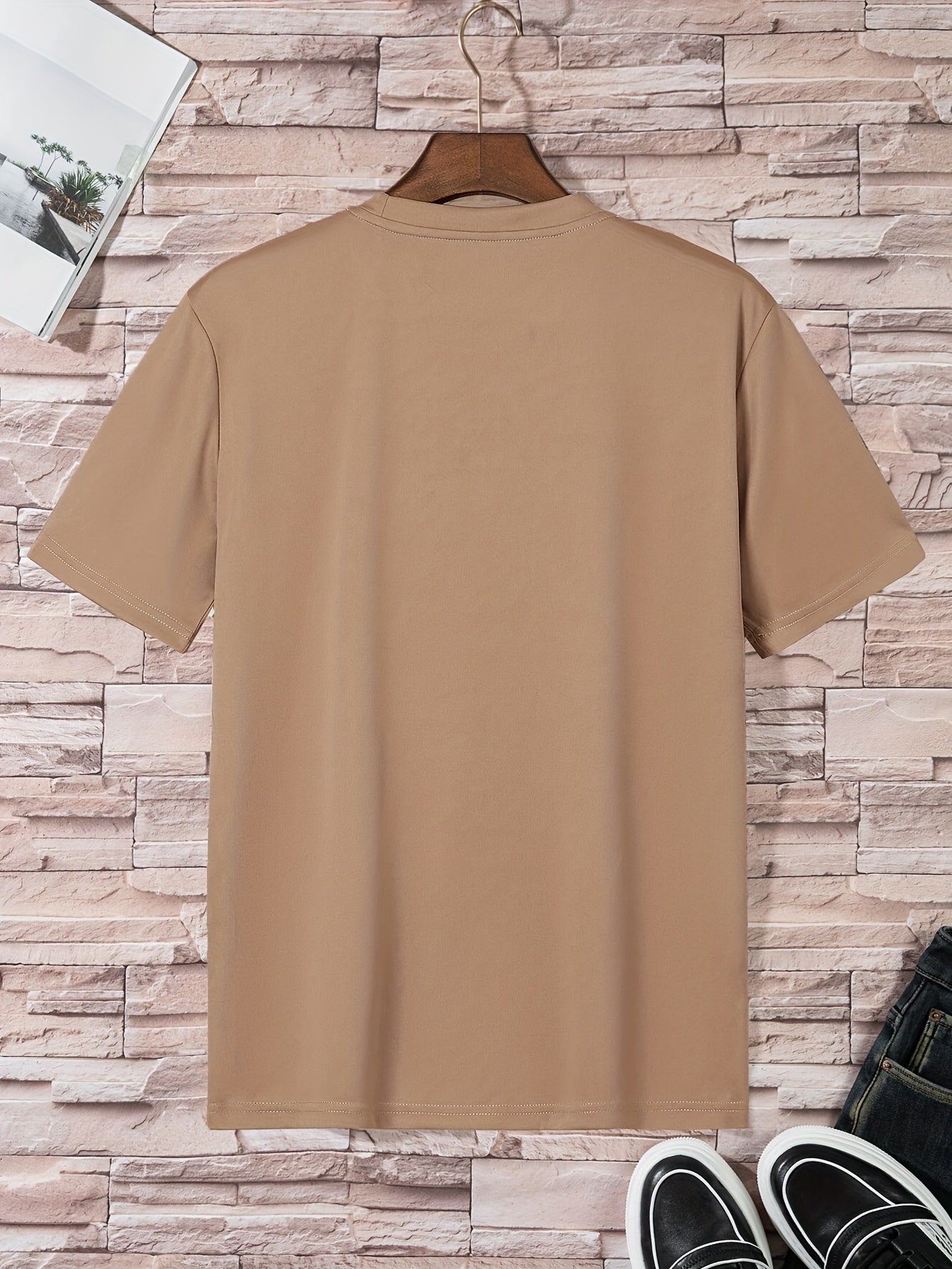 طقم تي شيرتات رجالية مريحة بألوان صلبة مكون من 4 قطع Fashint