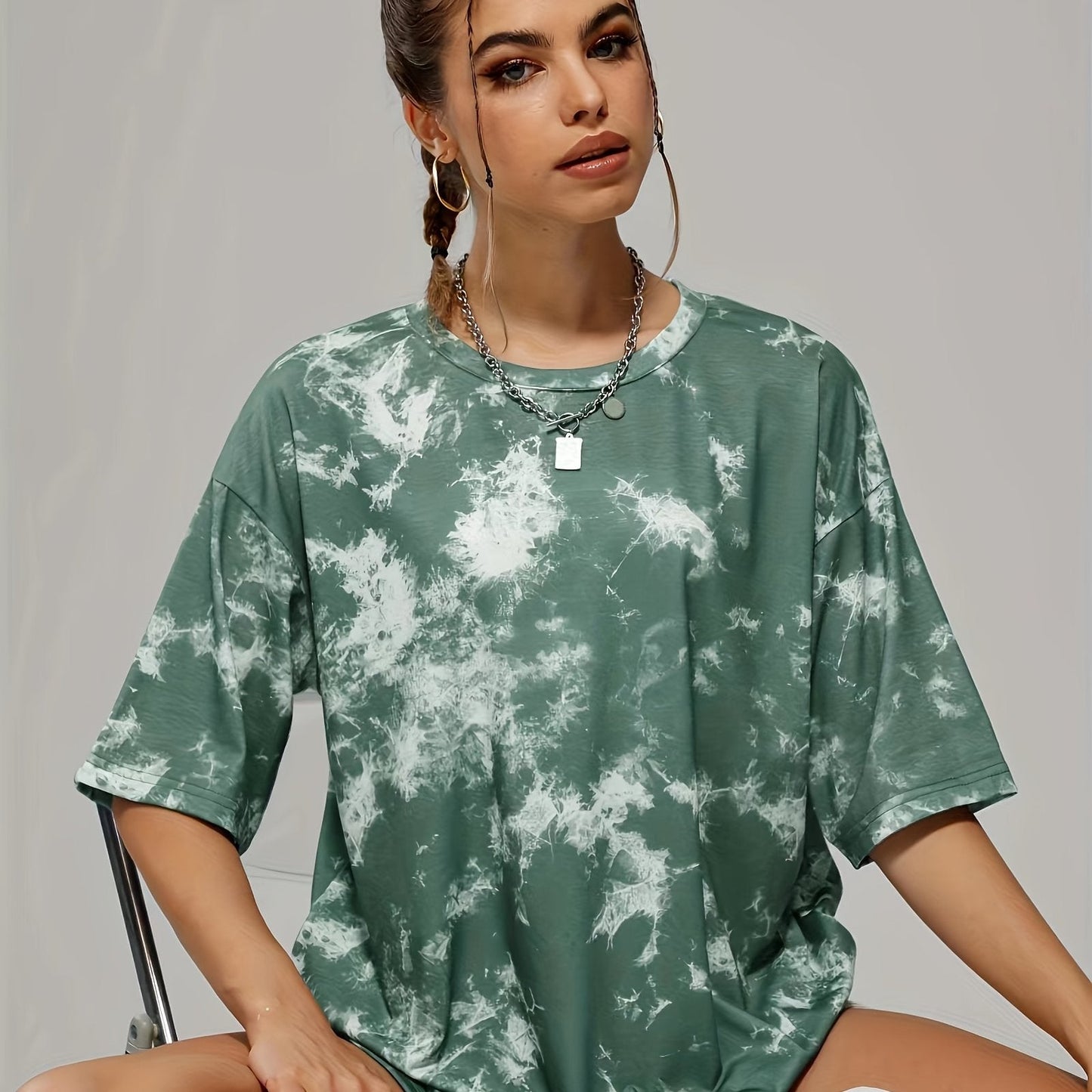 تي شيرت رياضي كاجوال بتصميم تاي داي Fashint