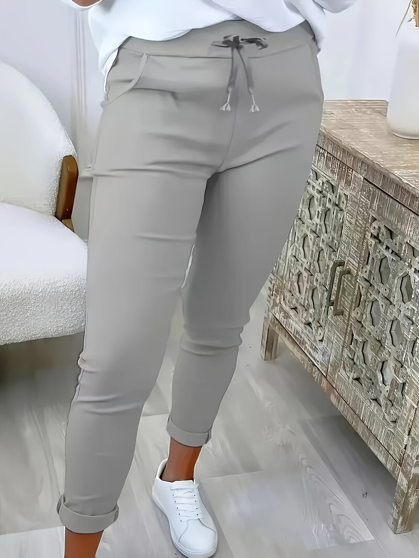 بنطلون نسائي زائد الحجم بتصميم كاجوال وأنيق Fashint