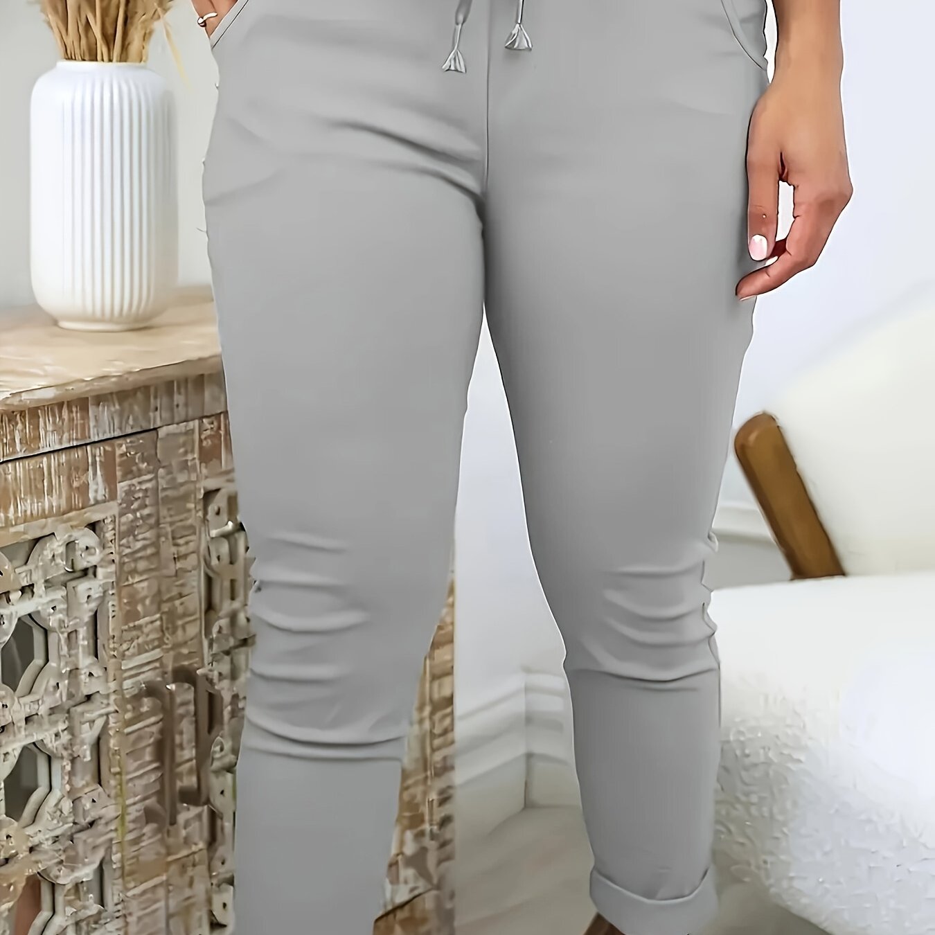 بنطلون نسائي زائد الحجم بتصميم كاجوال وأنيق Fashint