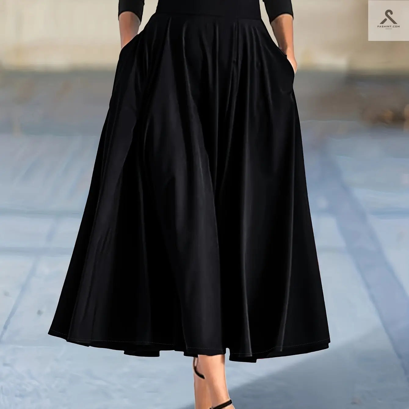 تنانير ماكسي عصرية بخلفية مشدودة ذات خصر عال Fashint