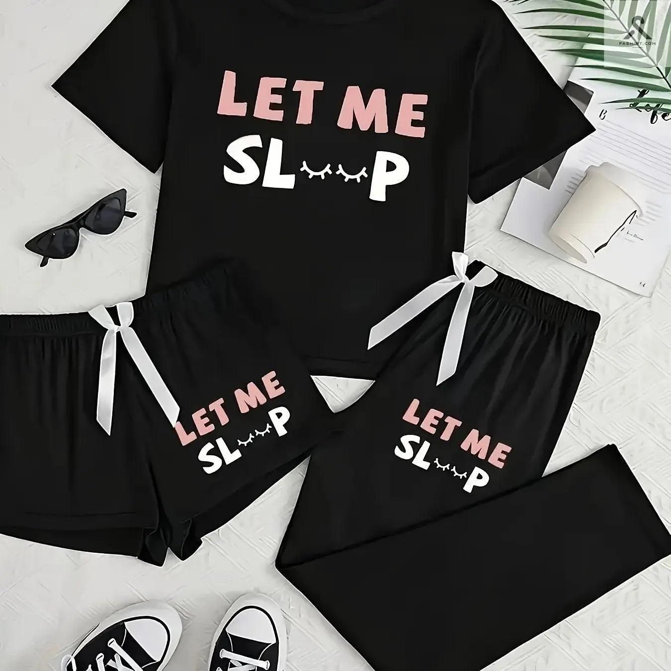 طقم بيجاما نسائية كاجوال ثلاث قطع Fashint