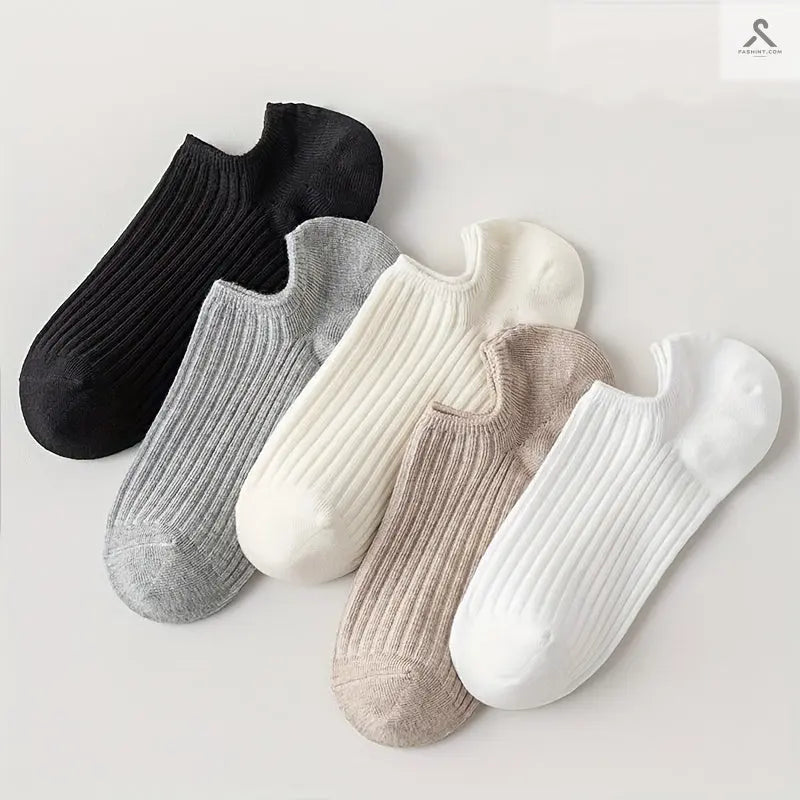 جوارب بدون كعب بألوان صلبة للنساء Fashint