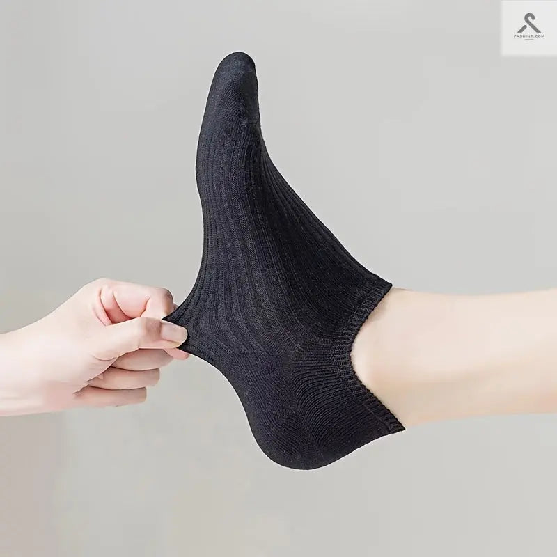 جوارب بدون كعب بألوان صلبة للنساء Fashint