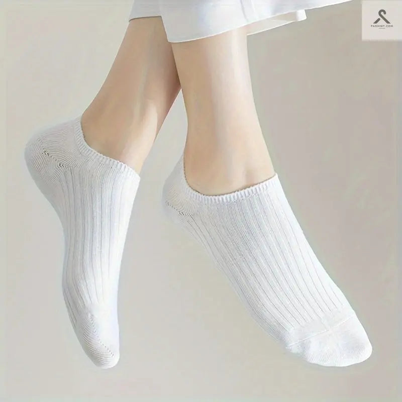 جوارب بدون كعب بألوان صلبة للنساء Fashint