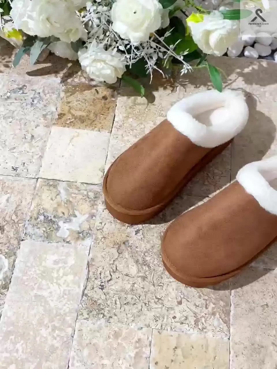 نعال منزلية دافئة بلون موحد Fashint