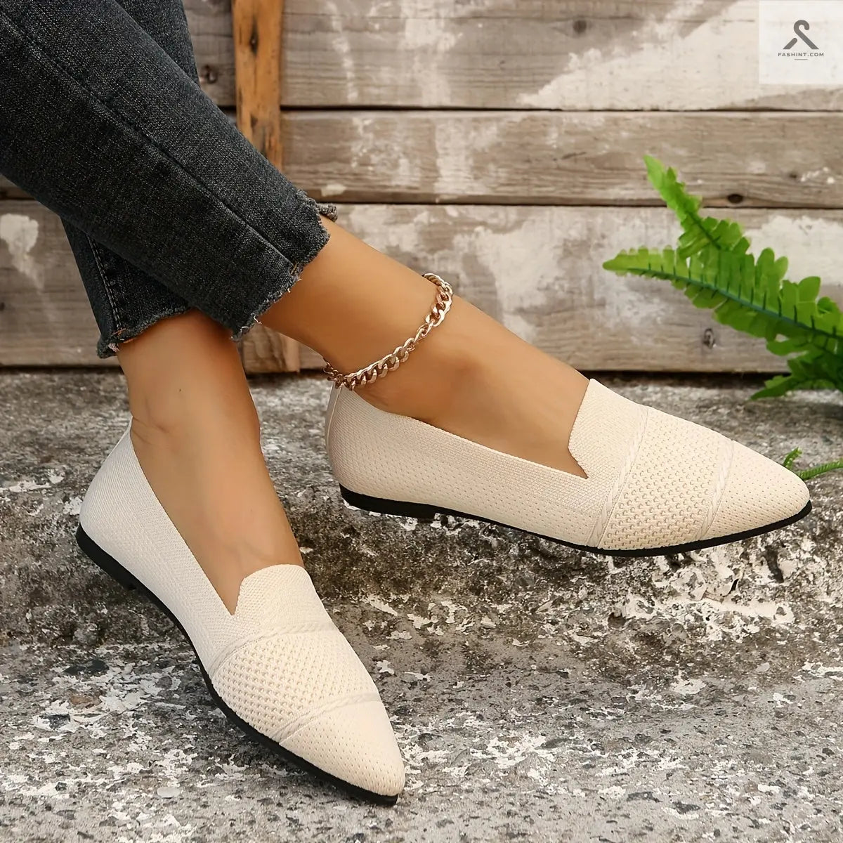 أحذية مسطحة للنساء بألوان موحدة، خفيفة ومريحة Fashint