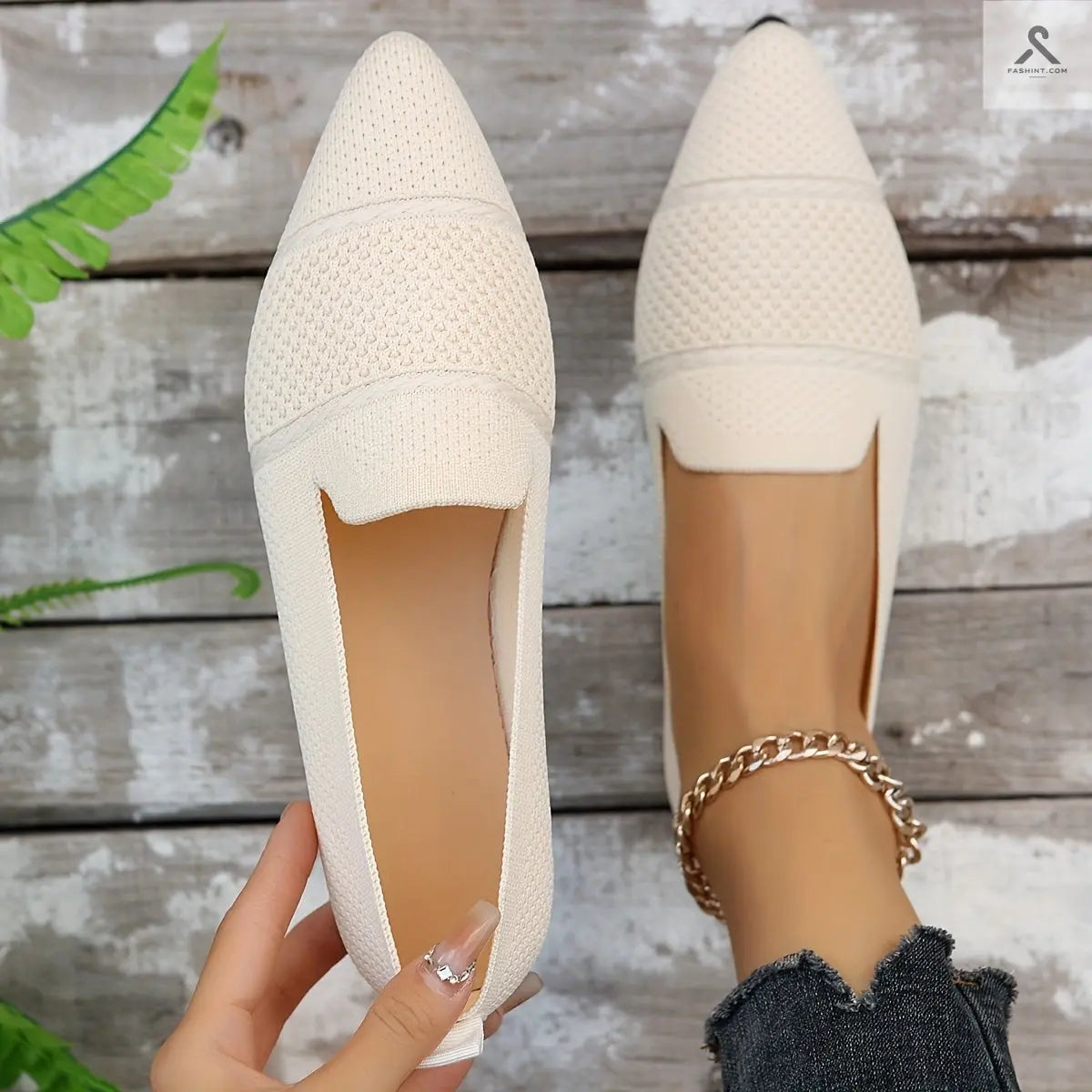 أحذية مسطحة للنساء بألوان موحدة، خفيفة ومريحة Fashint