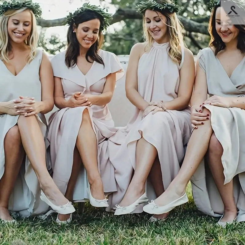 أحذية باليه مريحة للنساء مع رباط وحقيبة سفر Fashint
