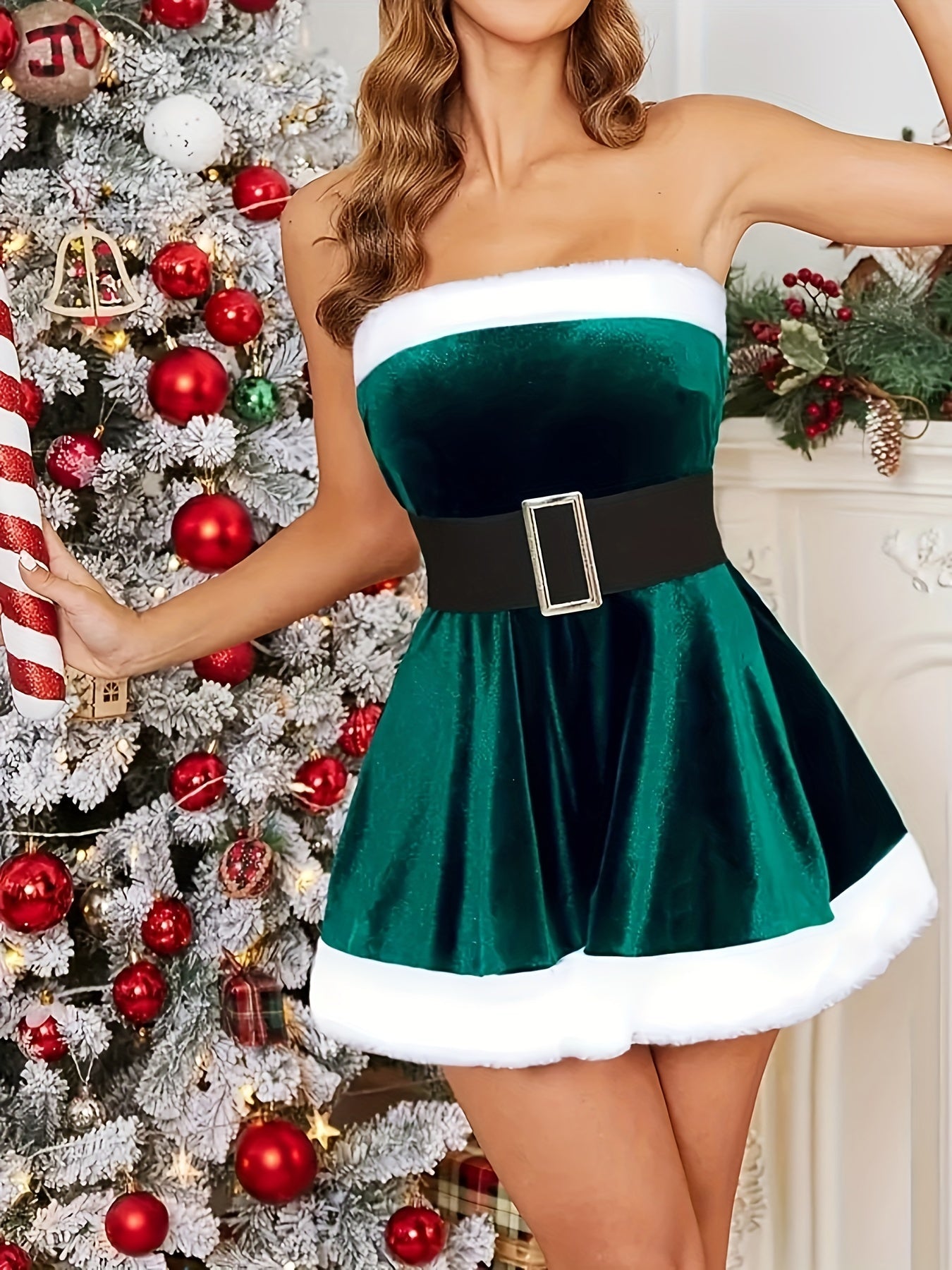 فستان بدون أكمام بنمط حزام ملون للمرأة Fashint