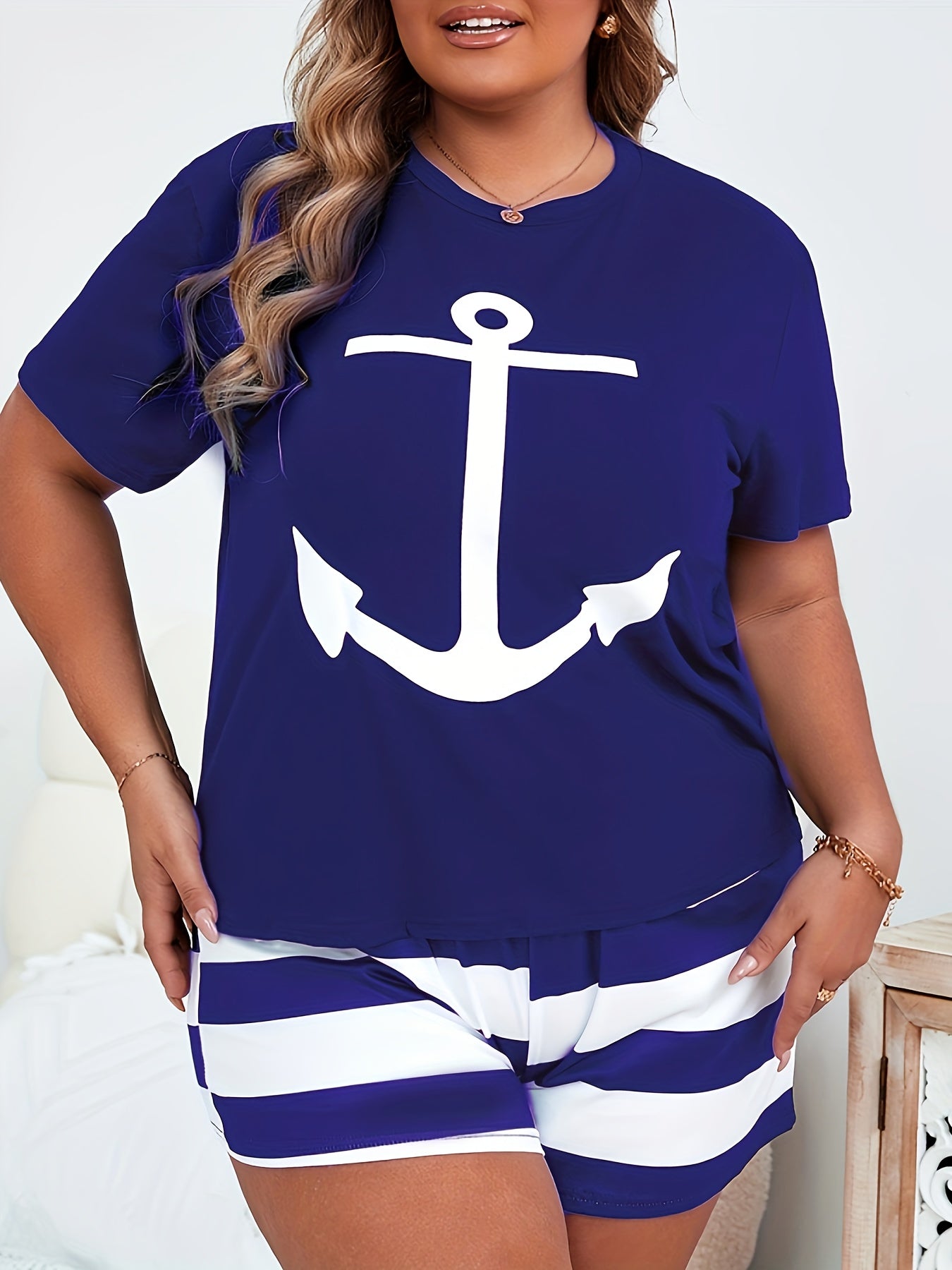 مجموعة بيجاما كاجوال plus size بتصميم أنكور Fashint