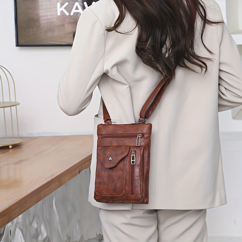حقيبة يد نسائية عصرية بجيوب متعددة وسحاب Fashint
