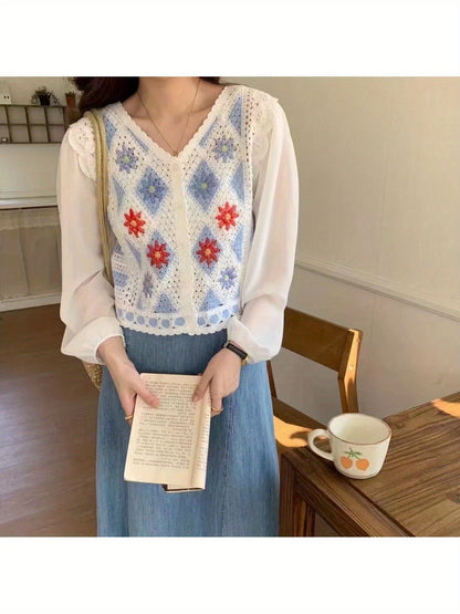 شياكة وفخامة مع قميص مطرز ذو أكمام طويلة Fashint