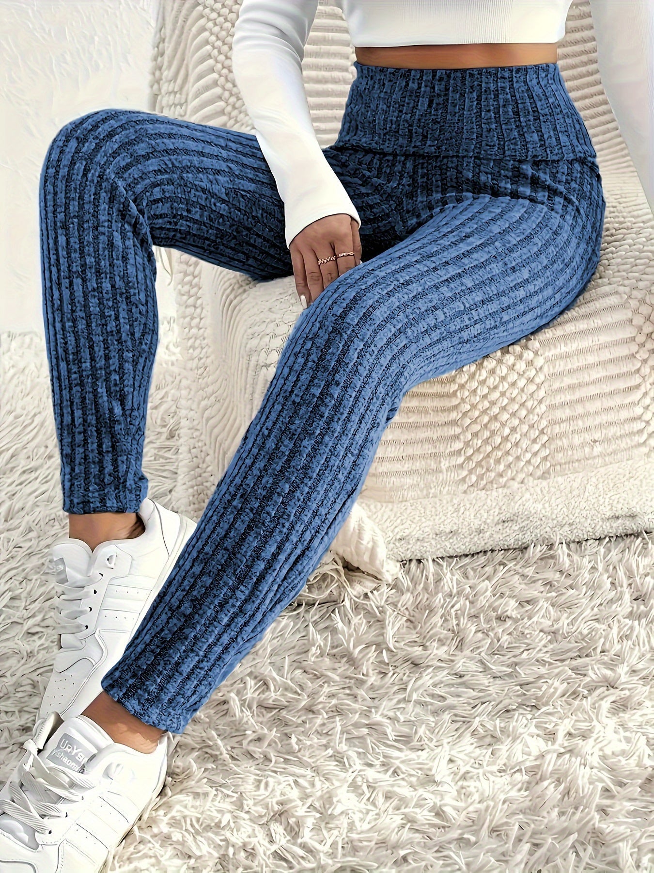 ليجنز نسائية مقاس كبير خصر مرتفع بألوان صلبة Fashint