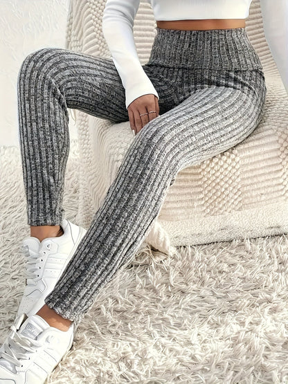 ليجنز نسائية مقاس كبير خصر مرتفع بألوان صلبة Fashint