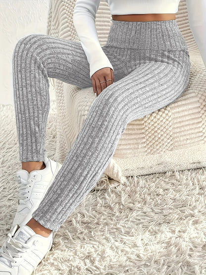 ليجنز نسائية مقاس كبير خصر مرتفع بألوان صلبة Fashint