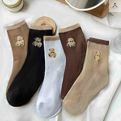 جوارب قصيرة بتصميمات لطيفة من 5 أزواج Fashint