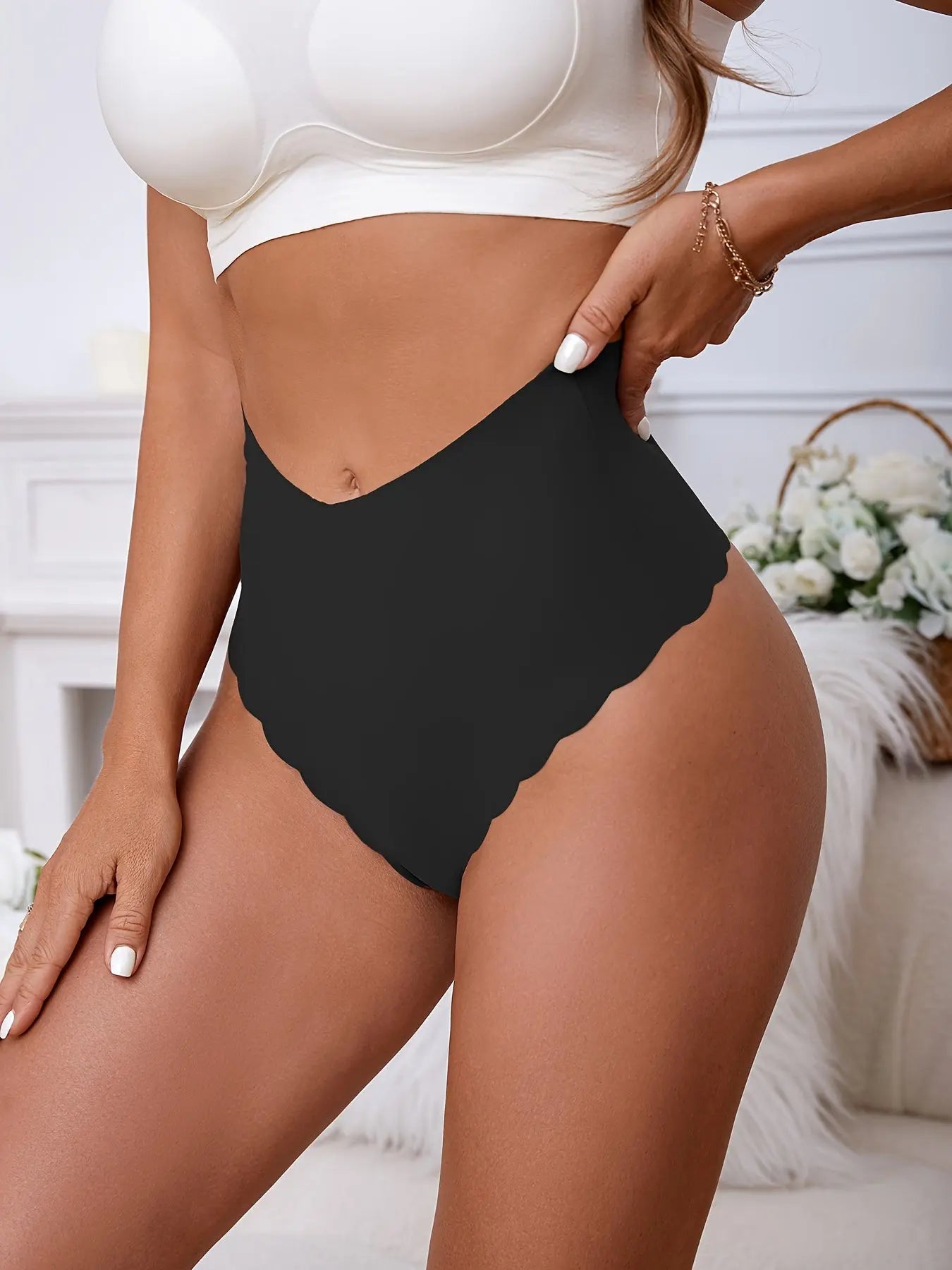 مجموعه من 5 قطع ملابس داخلية عالية الخصر بلمسة عصرية Fashint
