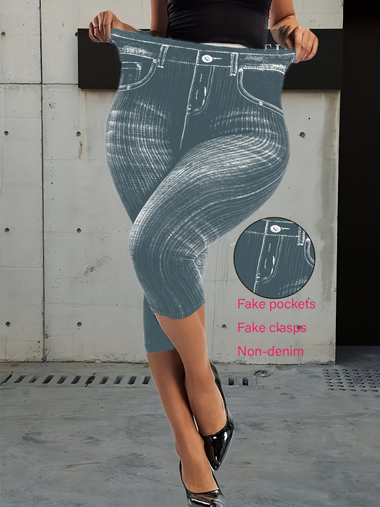 ليجنز نسائية بمقاسات كبيرة بجيوب مزيفة Fashint