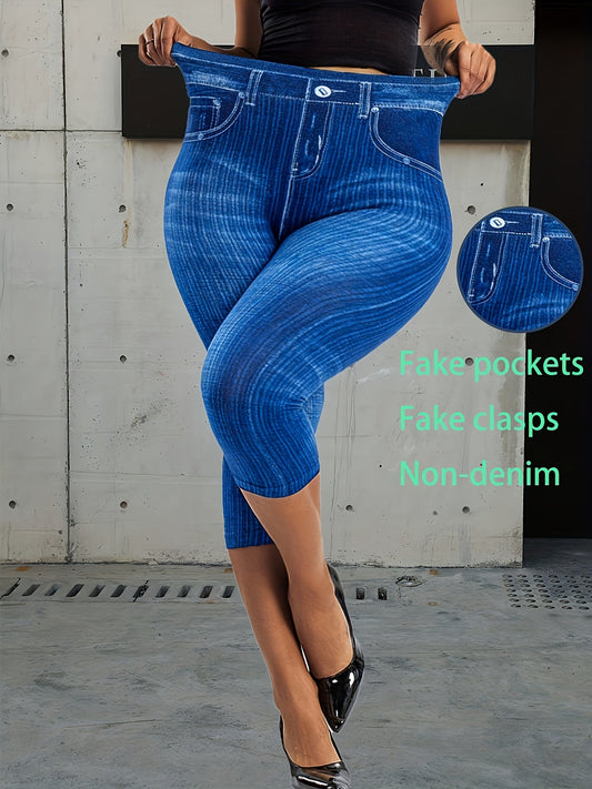 ليجنز نسائية بمقاسات كبيرة بجيوب مزيفة Fashint