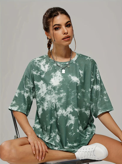 تي شيرت رياضي كاجوال بتصميم تاي داي Fashint