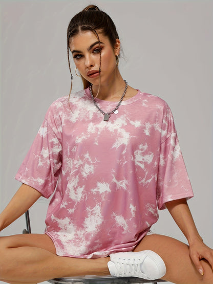 تي شيرت رياضي كاجوال بتصميم تاي داي Fashint