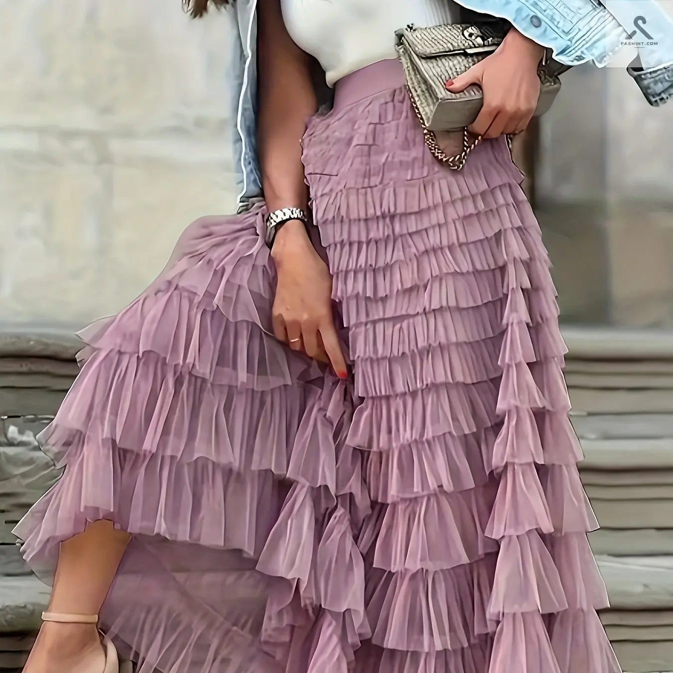 تسوق التنورة المميزة بخامة البوليستر عالي الجودة Fashint