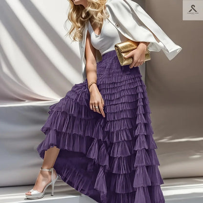 تنورة متعددة الطبقات من التول للنساء Fashint