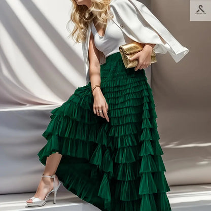 تنورة متعددة الطبقات من التول للنساء Fashint