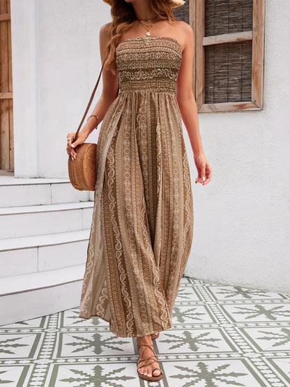 جمبسوت أنيق بطبعة زهرية عرقية Fashint