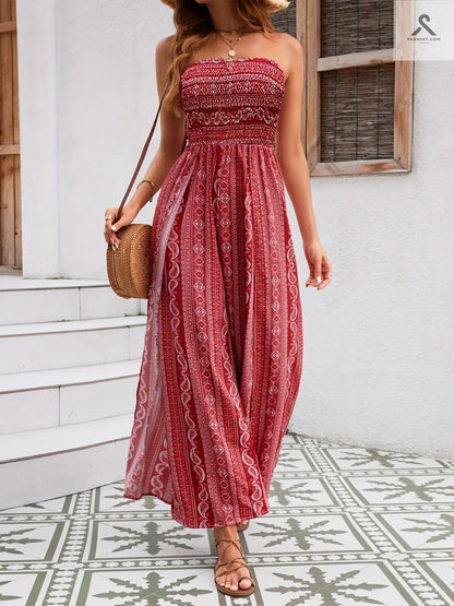 جمبسوت أنيق بطبعة زهرية عرقية Fashint
