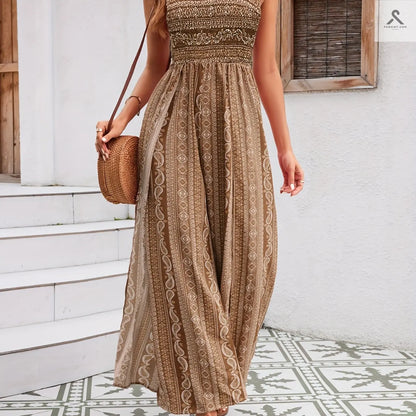جمبسوت أنيق بطبعة زهرية عرقية Fashint