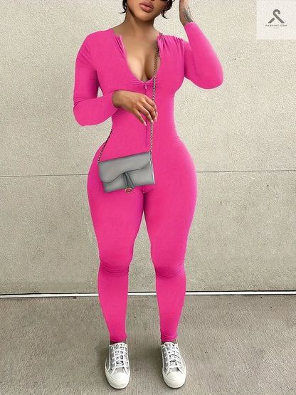 سروال قفز أسود سهل الارتداء للنساء Fashint