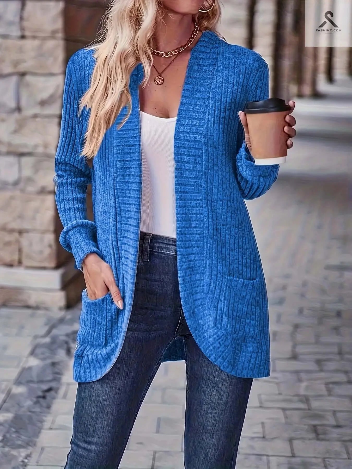 بلوزة طويلة الأكمام ملونة بسيطة بألوان جذابة Fashint