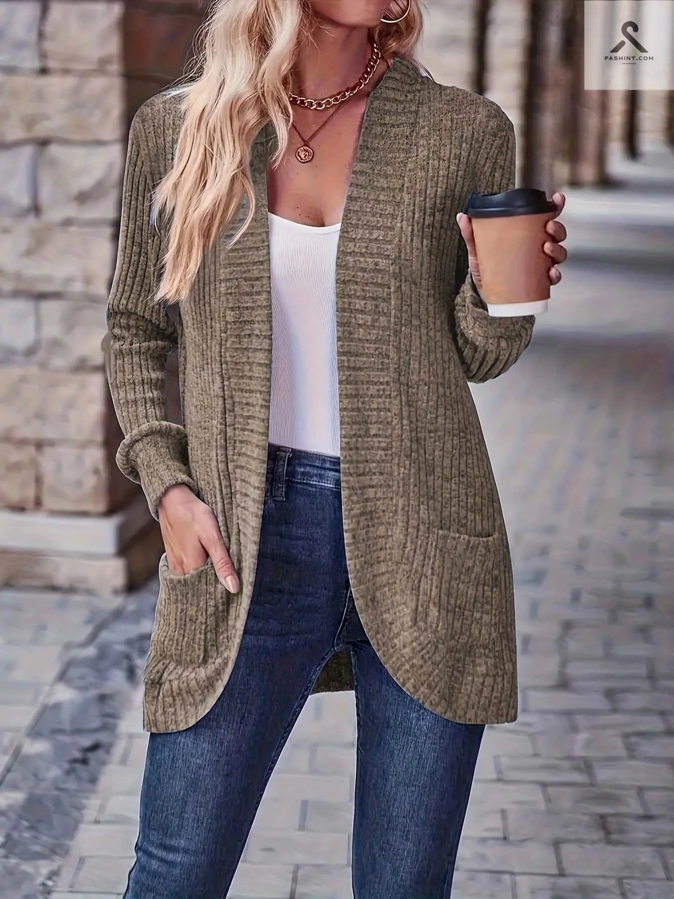 بلوزة طويلة الأكمام ملونة بسيطة بألوان جذابة Fashint