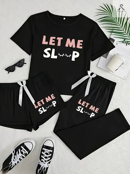 طقم بيجاما نسائية كاجوال ثلاث قطع Fashint