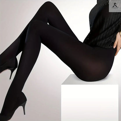 طقم ليجنز نسائية سميكة بلون أسود Fashint