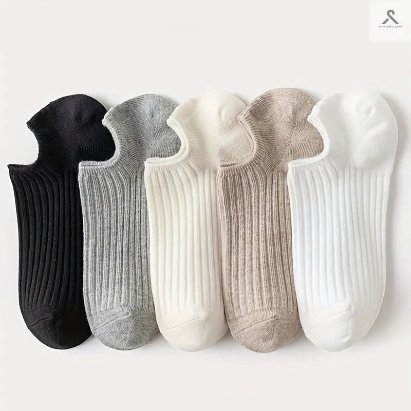 جوارب بدون كعب بألوان صلبة للنساء Fashint