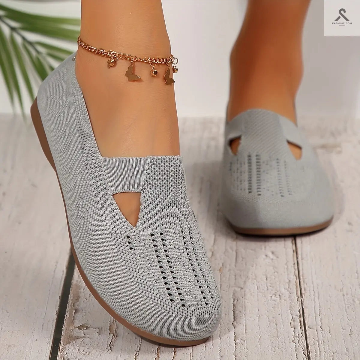 أحذية مسطحة نسائية بتصميم سادة وراحة فاخرة Fashint