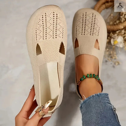 أحذية مسطحة نسائية بتصميم سادة وراحة فاخرة Fashint
