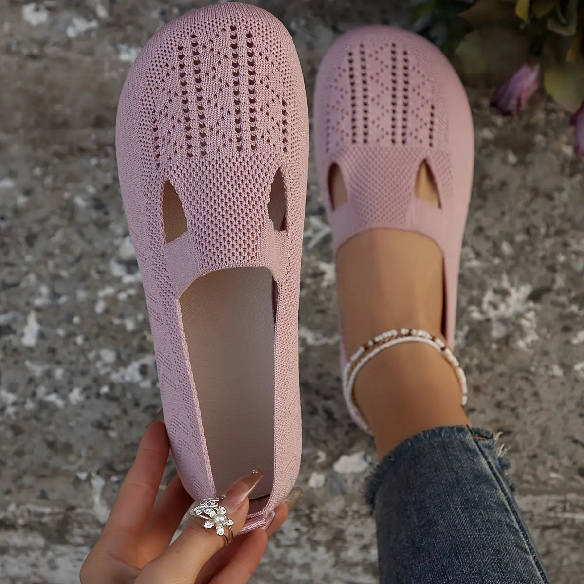 أحذية مسطحة نسائية بتصميم سادة وراحة فاخرة Fashint