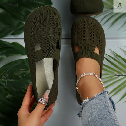 أحذية مسطحة نسائية بتصميم سادة وراحة فاخرة Fashint